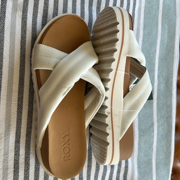 Women’s Leather ROXY Slide Sandals NWT - Picture 4 of 4